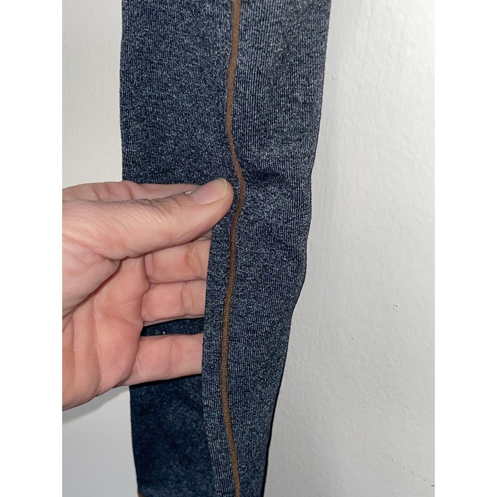 Prana Womens Charcoal Gray Heathered Leggings Size M Contrast Stitch Yoga Pants - Picture 4 of 9
